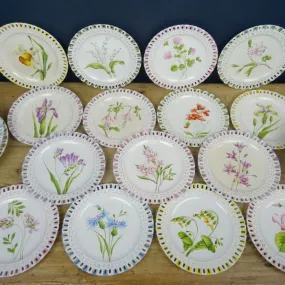 3 Coupes à fruits & 11 assiettes à dessert à fleurs ROVINA Epinal - Le palais des bricoles