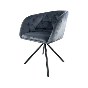 Chaise de salle à manger pivotante Willow anthracite velours 