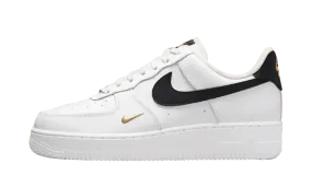 Nike Air Force 1 Low '07 Essential White Black Gold Mini Swoosh (Women's)