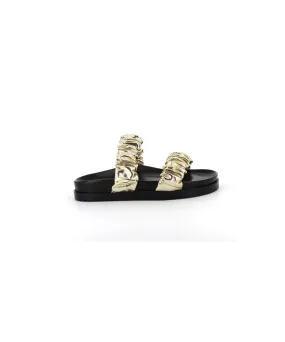 ROSA SANDALE OSMOSE SHOES PARIS CUIR PLATINE PLISSEE