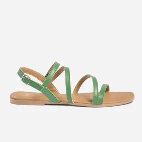 Sandale TEXTO verte en cuir - Eram Femme | ERAM